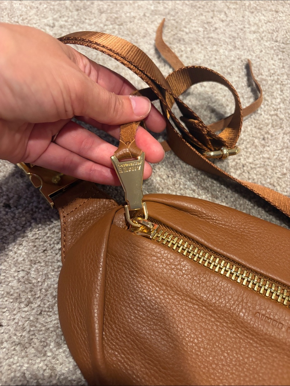 NWOT Aimee Kestenberg tan Leather Belt Bag in Brown/Tan - Picture 4 of 8